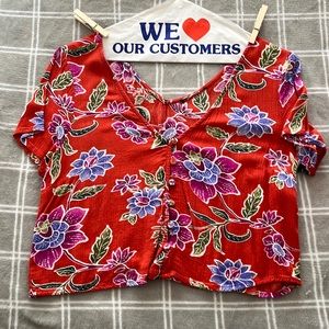 Flower Design Crop Top
